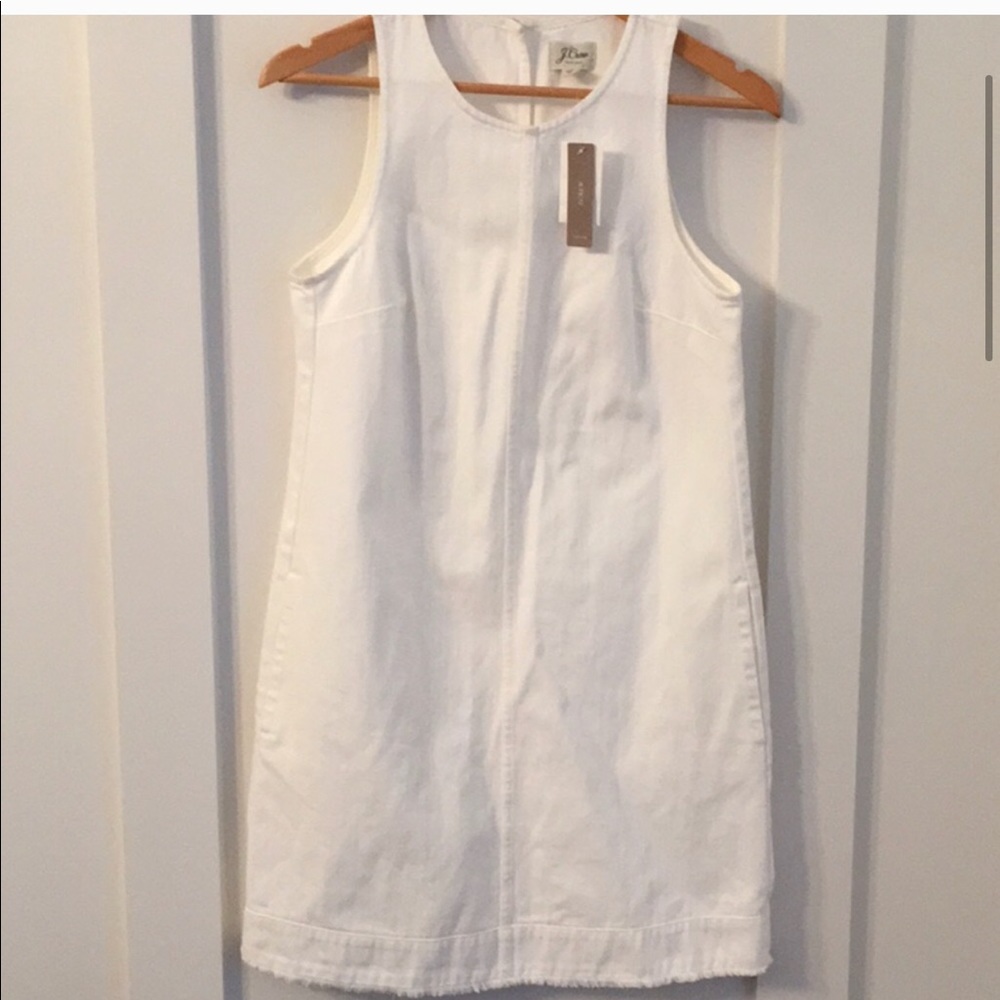J. Crew White Denim Shift Dress